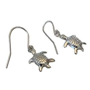 Sea Turtle 1/2‎ Inch Sterling Silver .925 Dangle Earrings